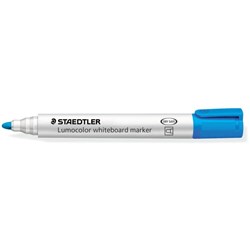 Staedtler 351 Lumocolor Whiteboard Marker Bullet 2mm Light Blue Box Of 10