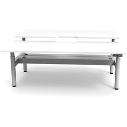 Rapidline Halo+ Back to Back Workstation + Cable Tray 2 Person 1800mmW White/White