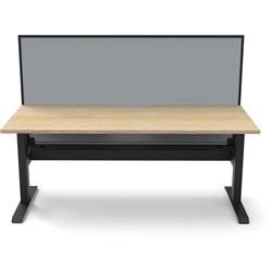 Rapidline Boost Static Single Sided Workstation + Screen + Cable Tray 1500mmW Oak/Black