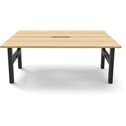 Rapidline Boost Static Back To Back Workstation 2 Person 1800Wx1500Dx730mmH Oak/Black