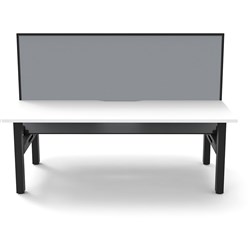 Rapidline Boost Static Back To Back Workstation + Screen 2 Person 1800mmW White/Black