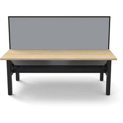 Rapidline Boost Static Back To Back Workstation+Screen+Tray 2 Person 1500mmW Oak/Black