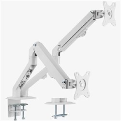 Ergovida Minimalist Spring Assisted Aluminium Dual Monitor Arm White