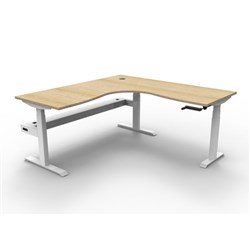 Rapidline Boost Manual Height Corner Workstation + Cable Tray 1800/1800W x 705-1155mmH