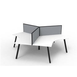 Rapidline Deluxe Infinity 120 Degree Workstation Eternity Leg + Screen 3 Person 2866mmW