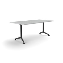OLG Modulus Meeting Table Fixed Leg 1800Wx900Dx720mmH White Top All Black Frame