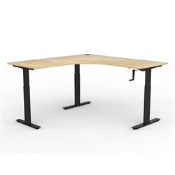 OLG Agile Winder Adjust LHR 90 Degree Workstation 1800/1800W x 680-1130mmH Black/New Oak