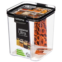 Sistema Ultra Square Tritan Plastic Food Container 920ml Clear