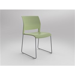 OLG Game Chair Silver Sled Base Pistachio Poly Seat And Back