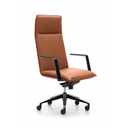 Rapidline Mirage Executive Chair High Back With Arms Tan Leather