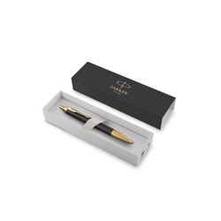 Parker IM Premium Ballpoint Pen Black Gold Trim Blue Refill