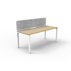 Rapidline Deluxe Infinity Desk Profile Leg Single Sided+Grey Eco Screen 1500Wx730mmH Oak/Wh