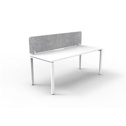 Rapidline Deluxe Infinity Desk Profile Leg Single Sided+Grey Eco Screen 1800Wx730mmH Wht/Wh