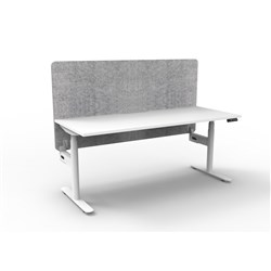 Rapidline Halo+ Single Sided Workstation + Grey Eco Screen 1800Wx750Dx620-1270mmH Wht/Wht