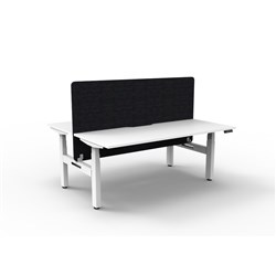 Rapidline Boost+ Back To Back Workstation + Black Eco Screen 2 Person 1200mmW White/White
