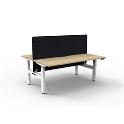 Rapidline Boost+ Back To Back Workstation + Black Eco Screen 2 Person 1500mmW Oak/White