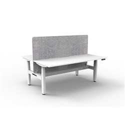 Rapidline Boost+ Back to Back Workstation + Grey Eco Screen + Tray 2 Person 1200mmW Wht/Wh