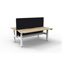 Rapidline Boost+ Back to Back Workstation + Black Eco Screen + Tray 2 Person 1500mmW Oak/Wh