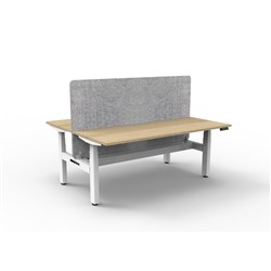 Rapidline Boost+ Back to Back Workstation + Grey Eco Screen + Tray 2 Person 1500mmW Oak/Wh