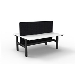 Rapidline Boost+ Back to Back Workstation + Black Eco Screen + Tray 2 Person 1500mmW Wht/Bl