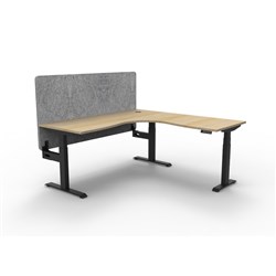 Rapidline Boost+ Corner Workstation + Grey Eco Screen 1500/1500W Oak/Black