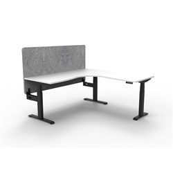 Rapidline Boost+ Corner Workstation + Grey Eco Screen 1500/1500W White/Black