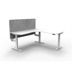 Rapidline Boost+ Corner Workstation + Grey Eco Screen 1500/1500W White/White