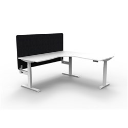 Rapidline Boost+ Corner Workstation + Black Eco Screen 1800/1500W White/White