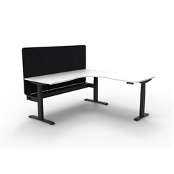 Rapidline Boost+ Corner Workstation + Black Eco Screen + Tray 1800/1800W White/Black