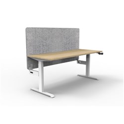 Rapidline Boost Manual Height Adjustable Single Workstation Grey Eco Screen 1200W Oak/Wht