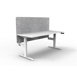 Rapidline Boost Manual Height Adjustable Single Workstation Grey Eco Screen 1500W Wht/Wht