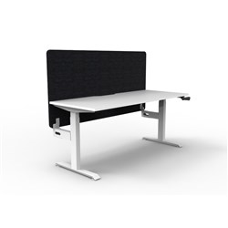 Rapidline Boost Manual Height Adjustable Single Workstation Black Eco Screen 1800W Wht/Wht