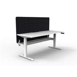 Rapidline Boost Manual Height Adjustable Single Workstation Blk Eco Screen+Tray 1200W W/W