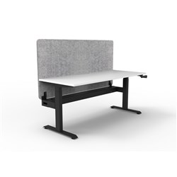 Rapidline Boost Manual Height Adjustable Single Workstation Grey Eco Screen+Tray 1800W W/B