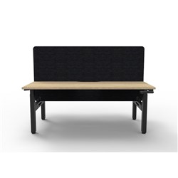 Rapidline Boost Manual Height Adjust B2B Workstation Blk Eco Screen 2 Person 1200W Oak/Blk
