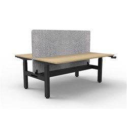 Rapidline Boost Manual Height Adjust B2B Workstation Gry Eco Screen+Tray 2 Person 1200W O/B