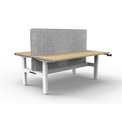 Rapidline Boost Manual Height Adjust B2B Workstation Gry Eco Screen+Tray 2 Person 1800W O/W