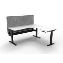 Rapidline Boost Manual Adjust Corner Workstation Grey Eco Screen + Tray 1500/1500W W/B
