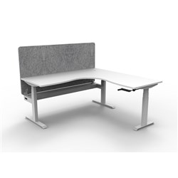 Rapidline Boost Manual Adjust Corner Workstation Grey Eco Screen + Tray 1500/1500W W/W