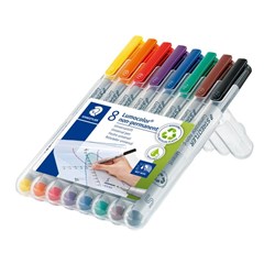 Staedtler 311 Lumocolor Non-Permanent Pens Superfine 0.4mm Assorted Wallet Of 8