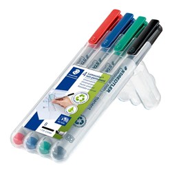 Staedtler 312 Lumocolor Non-Permanent Pen Broad 2.5mm Assorted Colours Wallet Of 4
