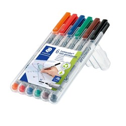 Staedtler 315 Lumocolor Non-Permanent Pens Medium 1mm Assorted Colours Wallet Of 6