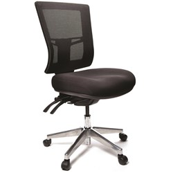 Buro Metro II 24/7 Mid Back Chair No Arms Black Fabric Seat Mesh Back