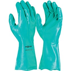 Maxisafe Chemical Nitrile Gloves 33cm Medium Green