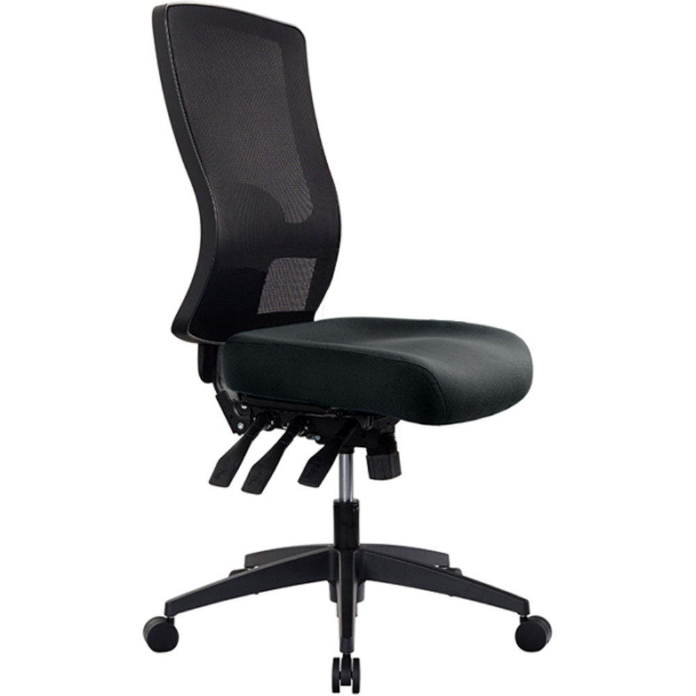 Buro Tidal Office Chair High Mesh Back No Arms Seat Slide Black Fabric Seat and Back