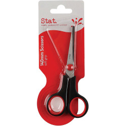 Stat Scissors Soft Grip 140mm Black & Red
