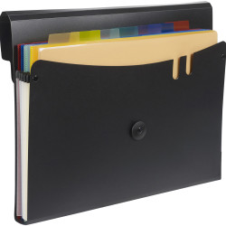 Marbig Professional Expanding File with 7 Removable Pockets Landscape Black