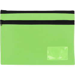 Celco Pencil Case 2 Zips Large 350x260mm Lime Green