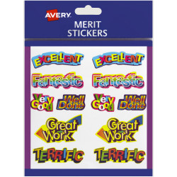 Avery Merit Stickers Caption Shapes 18X30mm  Pack of 120