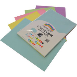 Rainbow Office Copy Paper A3 80gsm Pastel Assorted Pack of 100